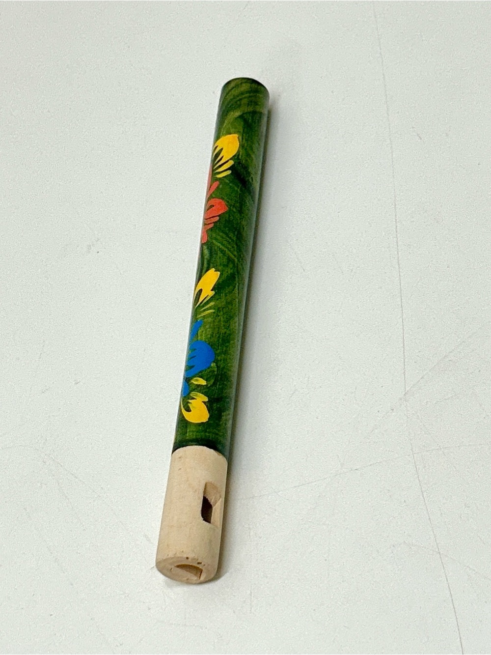 Vintage Ukrainian Lacquered Wooden Musical Instrument Woodwind Flute